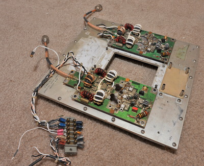 Military Pyranha Jammer RF amplifier assembly has 2 amplifiers missing transistors