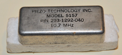 crystal filter model 5157 10.7MHz piezo technology  293-1292-040