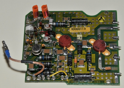 Military radio RF amplifier board with 2 A3012 power transistors assy A3013289-1