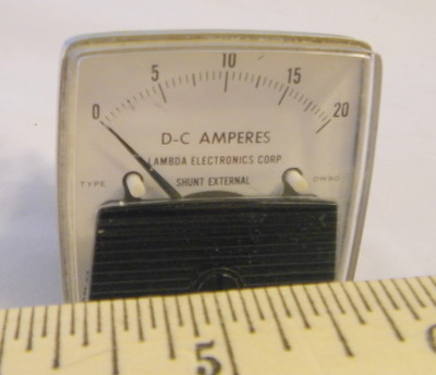 D-C AMPERES 0-20 VOLTS, Panel Meter