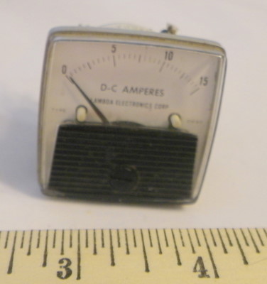 D-C AMPERES 0-15 VOLTS, Panel Meter