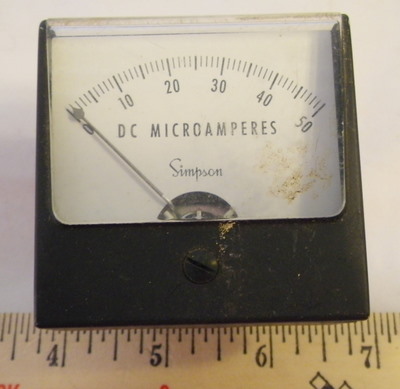 D.C. MICRO AMPERES 0-50, Panel Meter