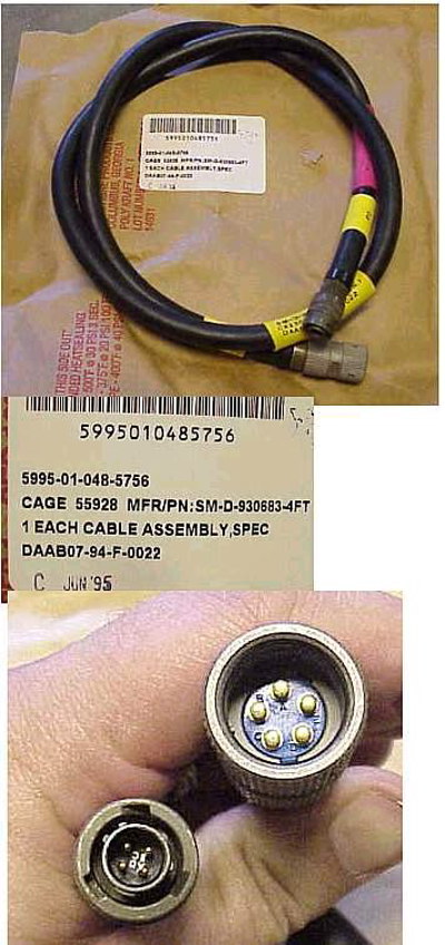 CX-13062/U 4' military radio cable w/ mic connector